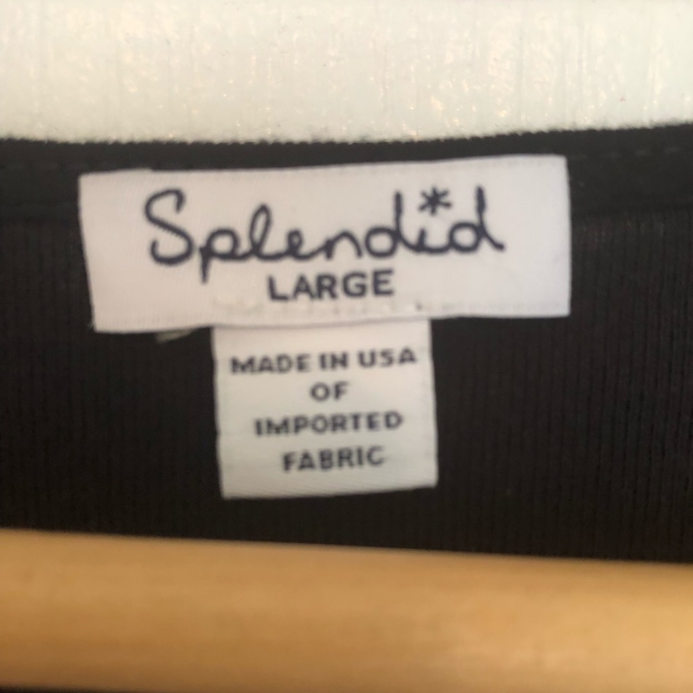 Splendid Black 3/4 Sleeve Lace Up Top - Picture 5 of 8